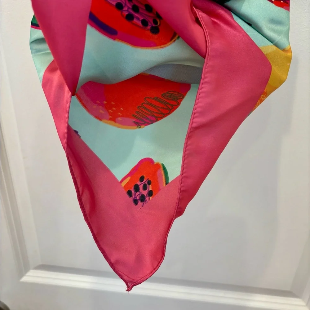 NWT Piper K silky fruit patterned scarf kerchief